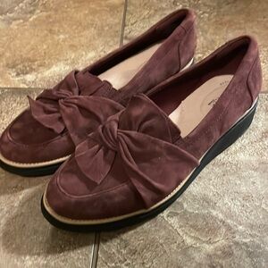 Women’s suede Clark loafers